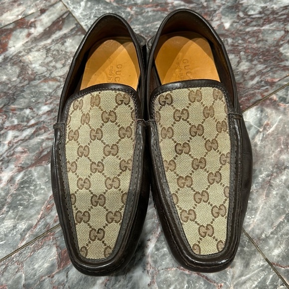 Gucci brown guccisima men’s slip on driving loafers size 9